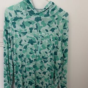Camouflage Long Sleeve Hoodie Sun Shirt